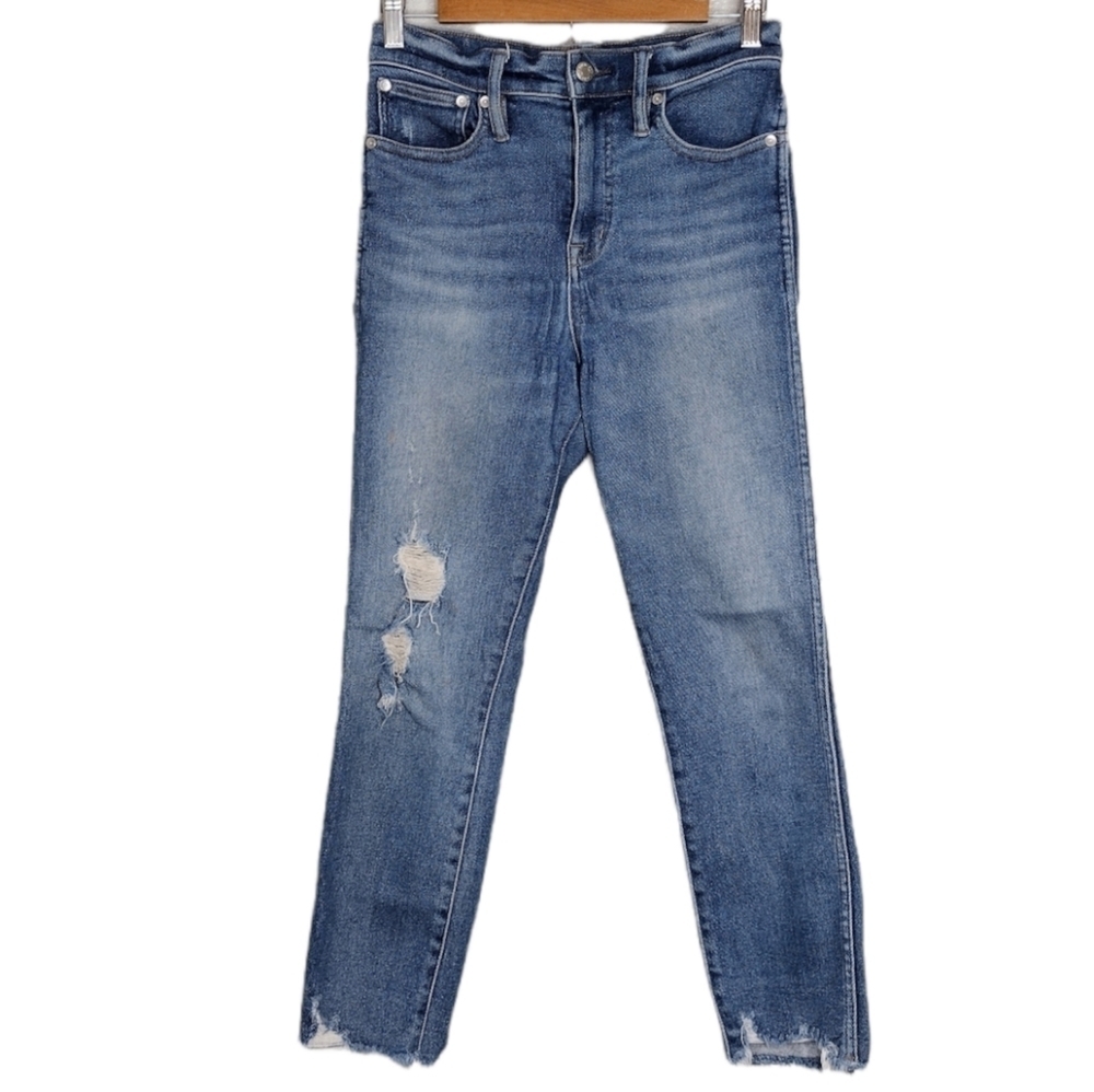 Point Sur Women's Denim Distressed High Tower Straight Jeans Size 27P
